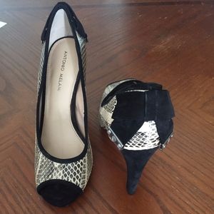 Antonio Melani Snake Skin Heels Shoes 8 1/2